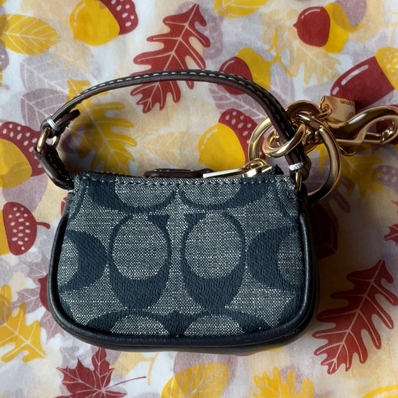 🍁 COACH MINI NOLITA BAG CHARM IN SIGNATURE DENIM CANVAS 🍁 NWT 🍁 - Picture 13 of 16